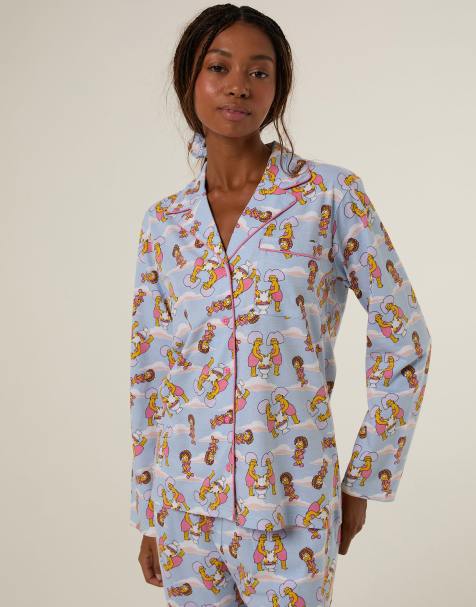 Skinnydip The simpsons x skinnydip cloud pyjama set with scrunchie in blue - view 1