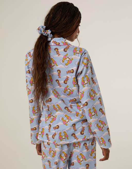 Skinnydip The simpsons x skinnydip cloud pyjama set with scrunchie in blue, 2 of 4