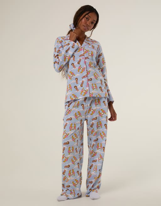 Skinnydip The simpsons x skinnydip cloud pyjama set with scrunchie in blue, 4 of 4