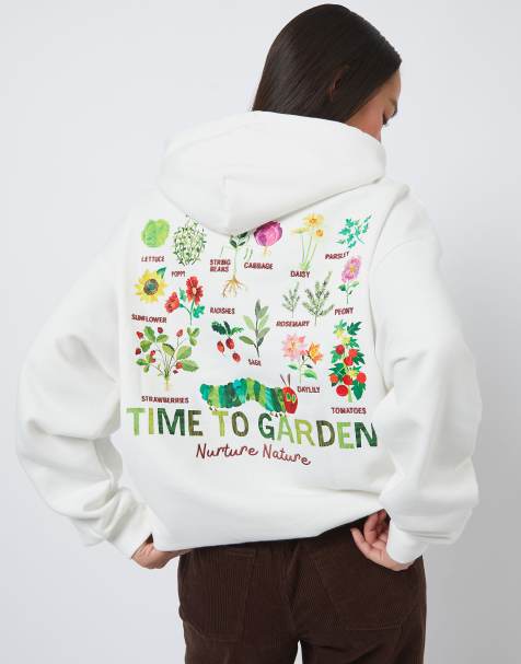 Skinnydip The very hungry caterpillar plant hoodie in white - view 1