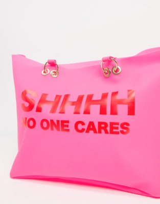 transparent pink bag