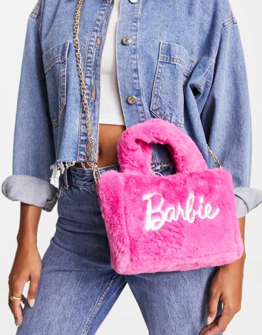 Barbie Logo Fuzzy Mini Crossbody Bag