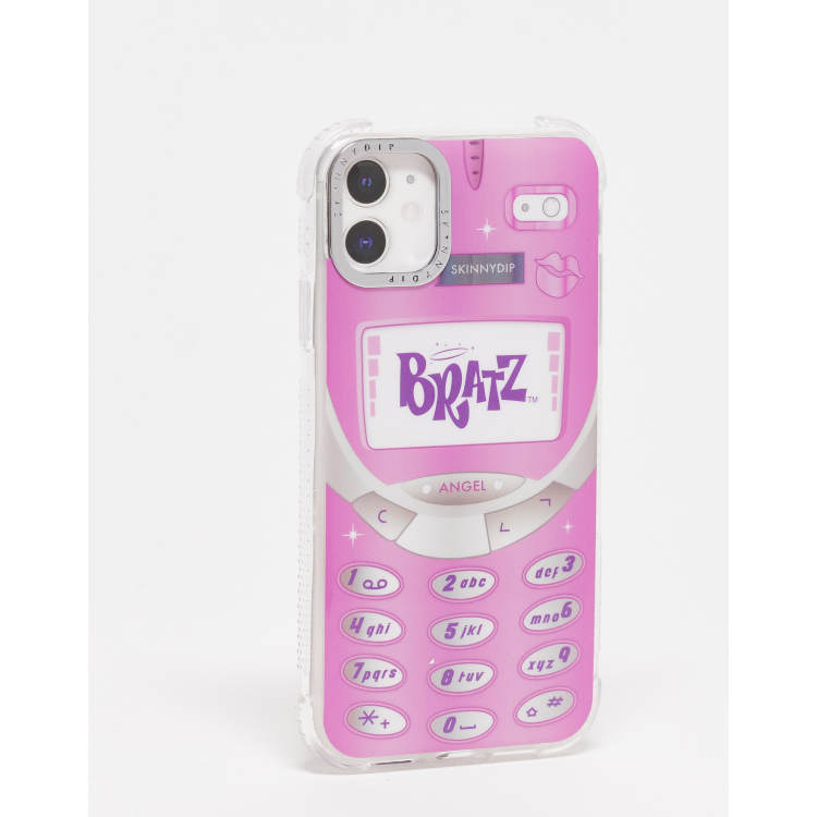 Skinnydip x Bratz phone case in pink retro print