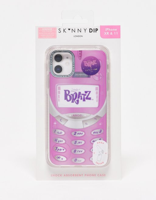 Skinnydip x Bratz phone case in pink retro print