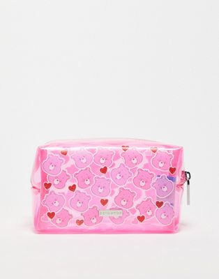 Skinnydip x Care Bears make-up wash bag in pink all over print | ASOS