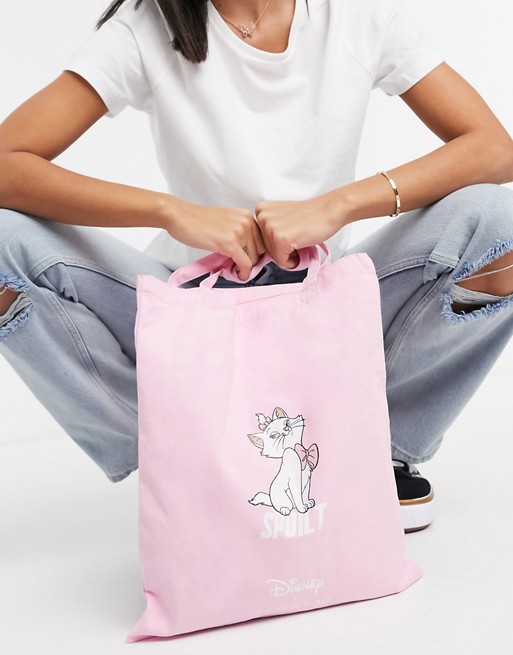 Skinnydip x Disney Marie canvas tote bag in pink