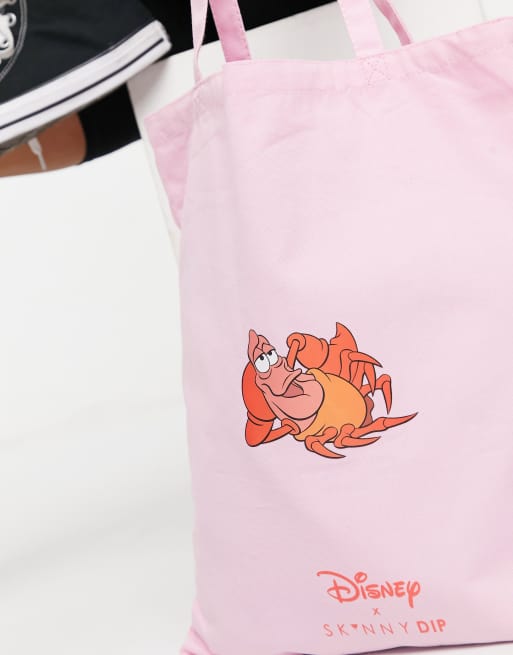 Skinnydip x Disney Sebastian canvas tote bag in pink