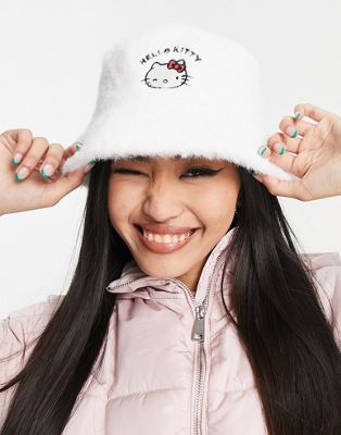 Skinnydip x Hello Kitty bucket hat in white