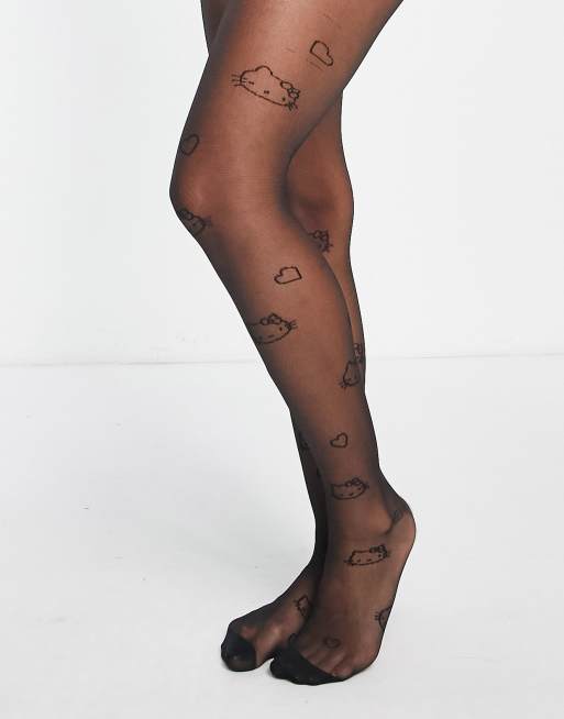 ASOS DESIGN Halloween glow in the dark cat tights