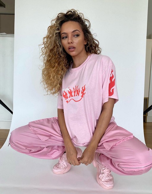 Skinnydip x Jade Thirlwall relaxed t-shirt with side eye saint print