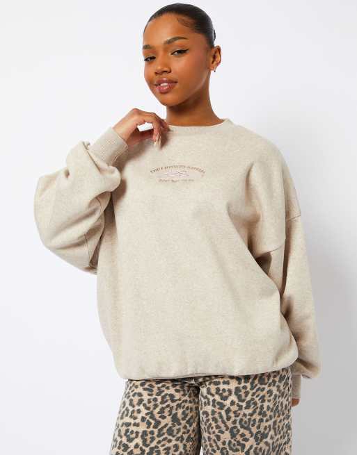 Skinnydip Your opinions matter oatmeal sweatshirt in brown