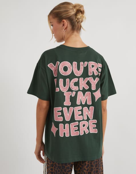 Skinnydip You're lucky i'm even here t-shirt in green