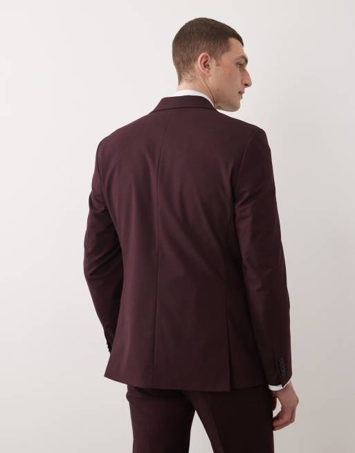 Skinny habitjakke i bordeaux fra ASOS DESIGN , 3 af 5