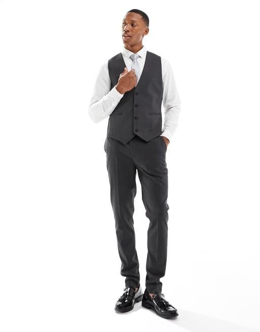 Skinny habitvest i charcoal fra ASOS DESIGN , 2 af 5