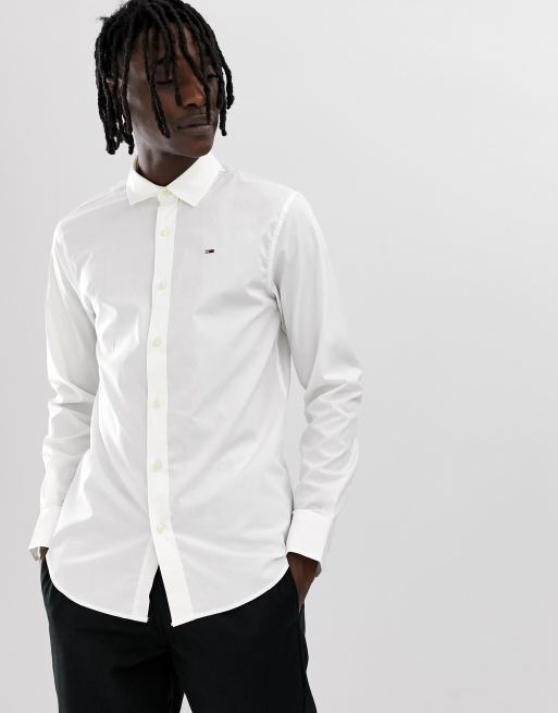 Skjorte i smal pasform og strækmateriale fra Tommy Jeans, 3 af 4
