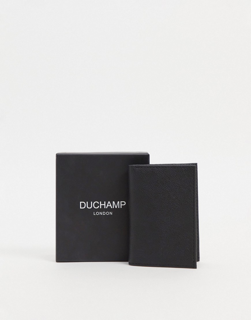 фото Складная кожаная кредитница duchamp-черный цвет