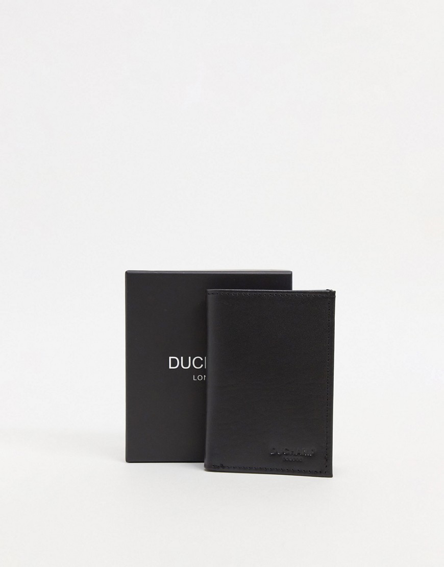 фото Складной кожаный кошелек для пластиковых карт duchamp-черный цвет