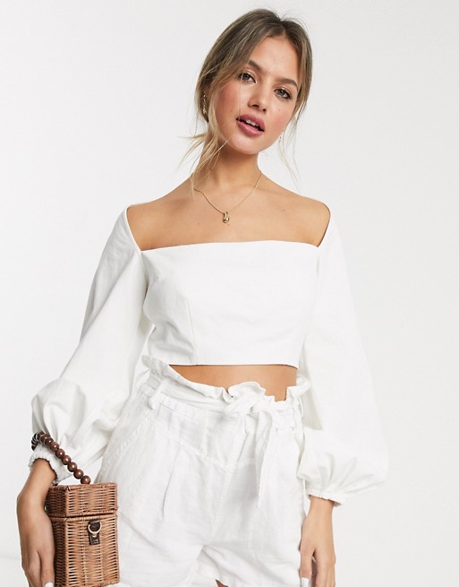 Skylar Rose crop blouse with square neck