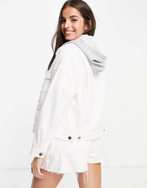 Skylar Rose denim jacket with attached hoodie lining ASOS