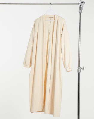 cream knitted maxi cardigan