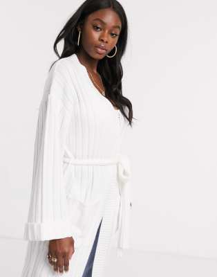 belted maxi cardigan