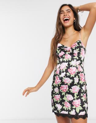 floral mini slip dress