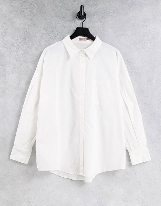 Skylar Rose oversized puff sleeve shirt in white
