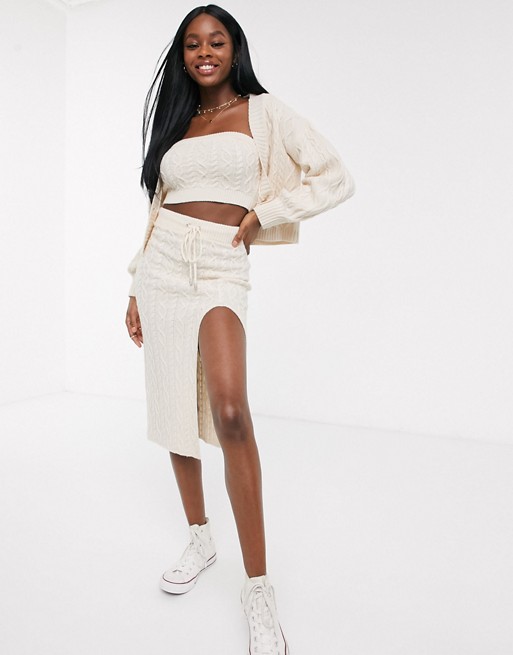 Skylar Rose pencil skirt in cable knit co-ord