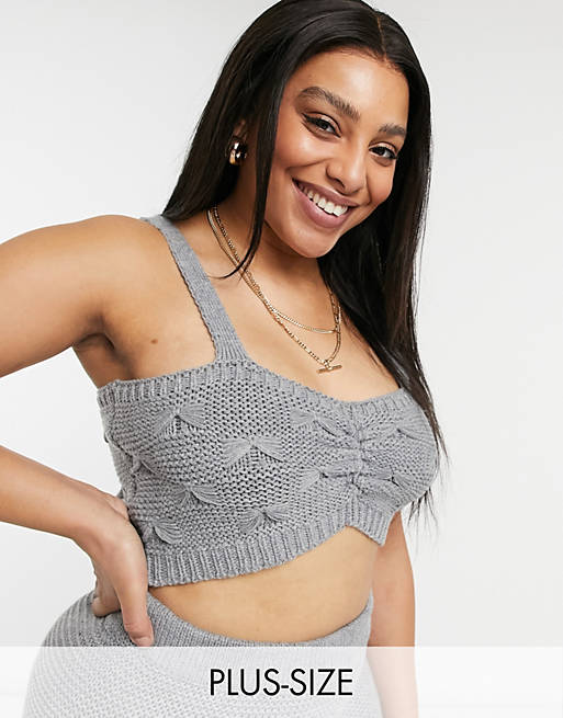 Co-ords Skylar Rose Plus knitted cami crop top co-ord 