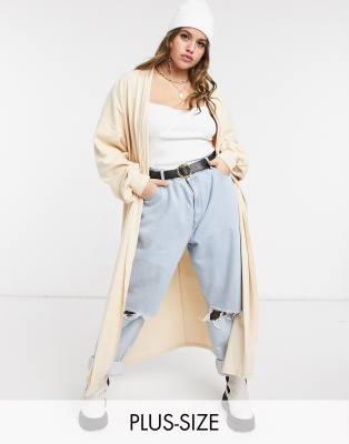 cream knitted maxi cardigan
