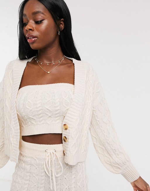 Skylar Rose relaxed cardigan in cable knit co-ord