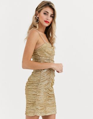 gold glitter mini dress