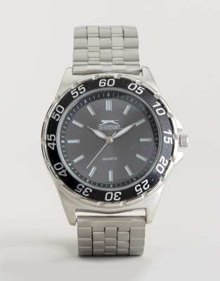 Slazenger Silver Bracelet Watch With Black Case φωτογραφία