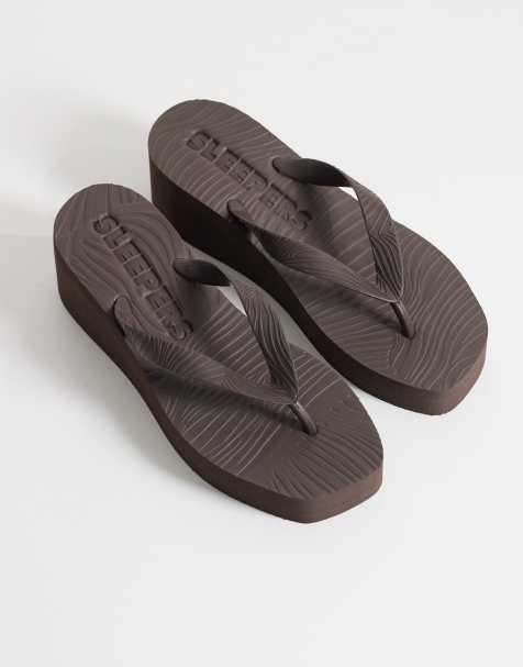 SLEEPERS – Bruna flip flops med hög platåsula - view 1