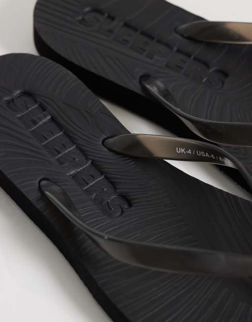 SLEEPERS - Smaltoelopende teenslippers in zwart transparant, 2 van 4