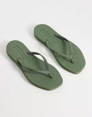 Sleepers SLEEPERS tapered flip flops in green