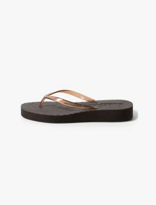 Sleepers Tapered Platform Flip Flops In Brown