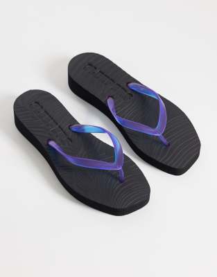 Sleepers Tapered Platform Flip Flops In Multi