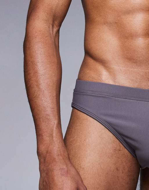 Slips de baño gris carbón texturizados de ASOS DESIGN, 4 de 4