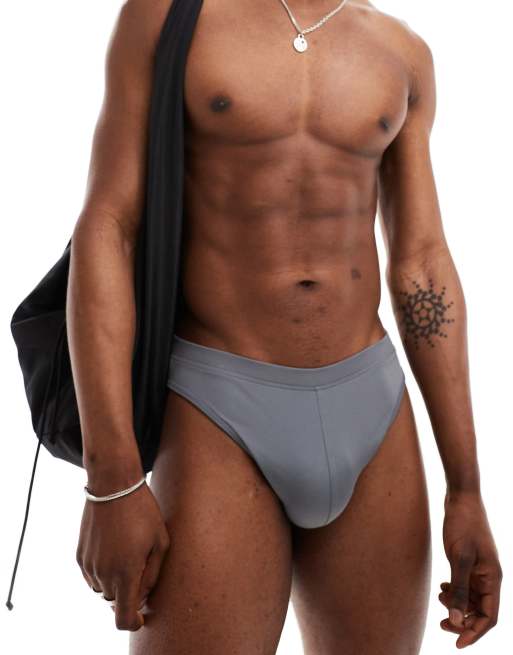 Slips de baño grises de ASOS DESIGN