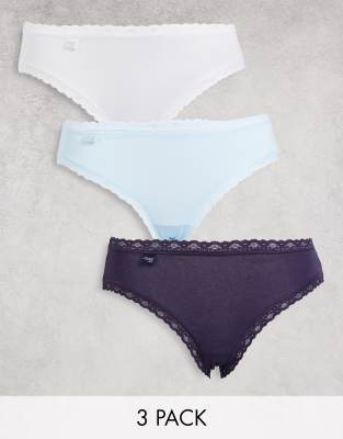 Sloggi Sloggi 24/7 Weekend hipster brief 3 pack with lace trim in blue combination-Multi