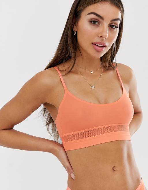 Sloggi Ever Fresh cotton crop top bralette in orange