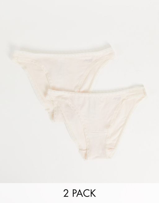 Sloggi – Go – 2er-Pack Mini-Slips aus Baumwolle in Cremeweiß und Rosa - MULTI