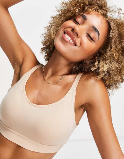 Sloggi - Go Allround - Gevoerde bralette van modal met ronde hals in pindakleur