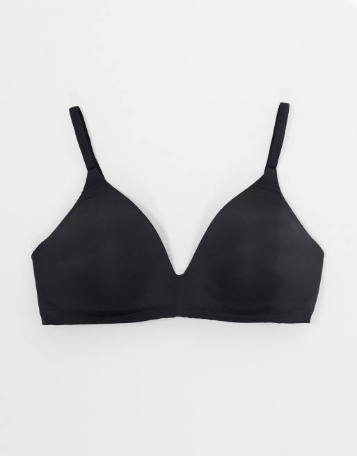 Sloggi WOW Comfort plunge push up bra in black | ASOS