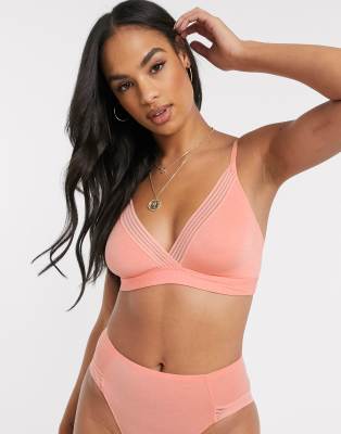 Sloggi Wow Embrace triangle bralette in orange