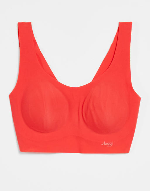 Sloggi - Zero Feel - Naadloze cropped bh top in koraal