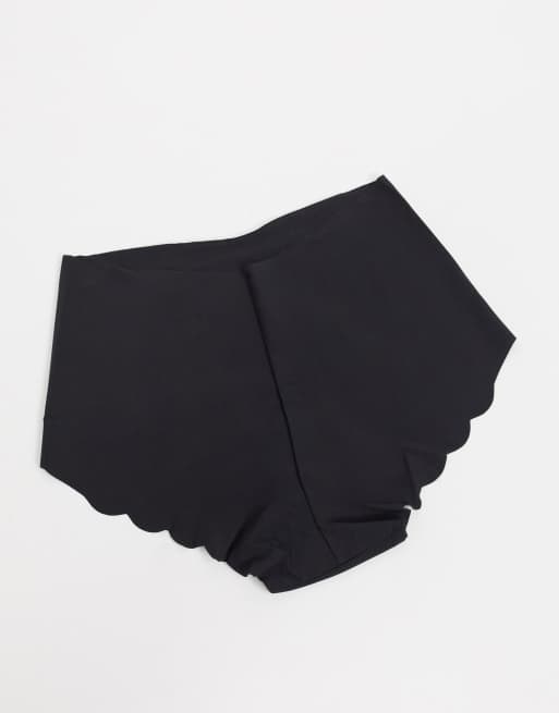Sloggi – Zero – Svarta shorts-trosor i mikrofiber med vågig kant, 2-pack, 3 av 4