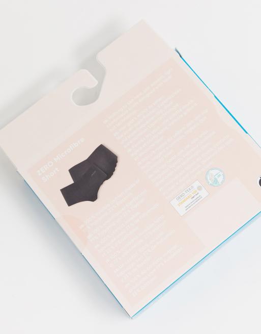 Sloggi – Zero – Svarta shorts-trosor i mikrofiber med vågig kant, 2-pack, 4 av 4