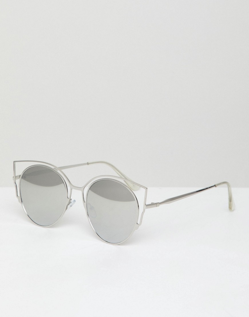 Sølvfarvede Cat Eye-solbriller fra Jeepers Peepers